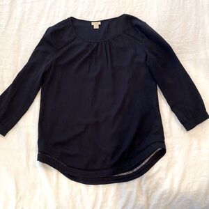 J Crew Womens XS small Navy Blouse